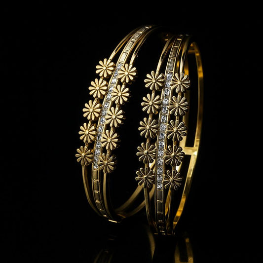 flwr stone clip bangle